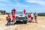 gruppo di ragazzi escursione in Jeep a Vieste in Foresta Umbra sul mare nel Gargano Puglia Italy